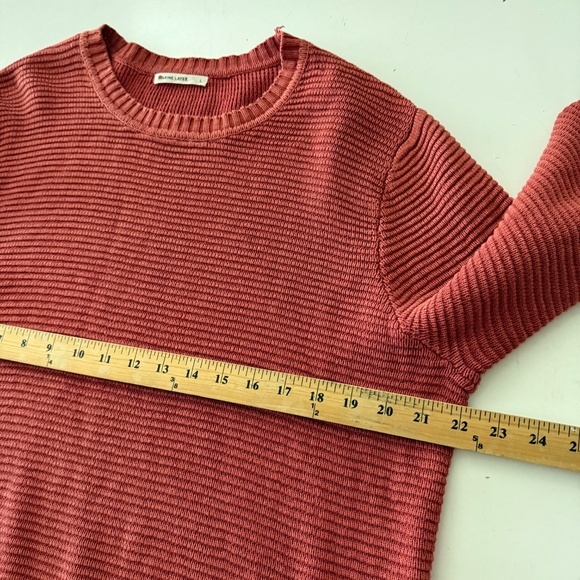 MARINE LAYER Burnt Orange Thick Knit Crew Neck Pullover Sweater Mens LARGE - Picture 6 of 10